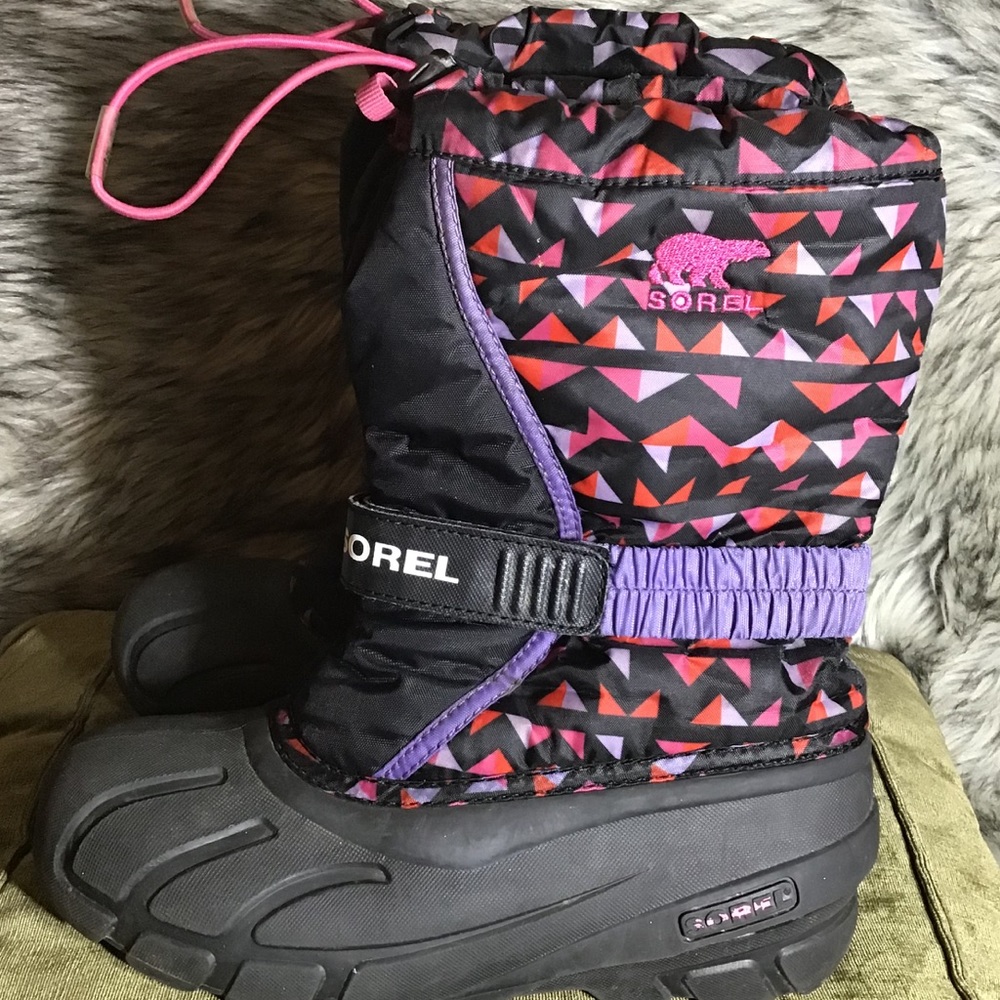 Sorel winter boots waterproof size 5 black/pink - Picture 2 of 11